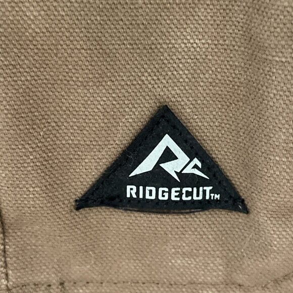 RIDGECUT TOUGHWEAR Canvas Vest Men's XL Brown Plaid Fleece Lining Workwear - Picture 3 of 8